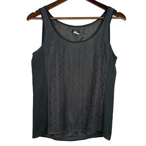 J.Crew Sleeveless Love Lace Lined Blouse Top Scoop Neck Lightweight 2 Grey #3777